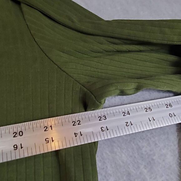 Coofandy Shirt Mens XL Green Ribbed Long Sleeve Half Zip Polo - Picture 4 of 7